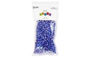 Essentials by Leisure Arts, Pony Bead, 6mm x 9mm, Aurora Borealis Blue, 750pc