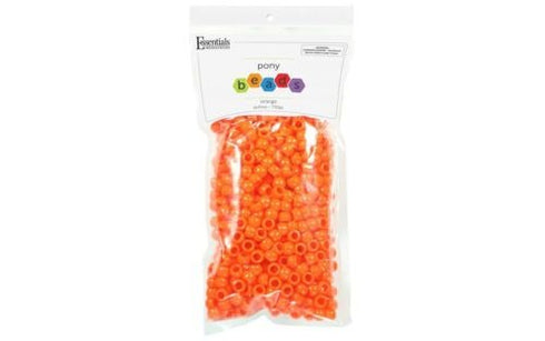 Essentials by Leisure Arts, Pony Bead, 6mm x 9mm, Opaque Orange, 750pc