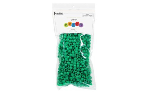 Essentials by Leisure Arts, Pony Bead, 6mm x 9mm, Opaque Green, 750pc