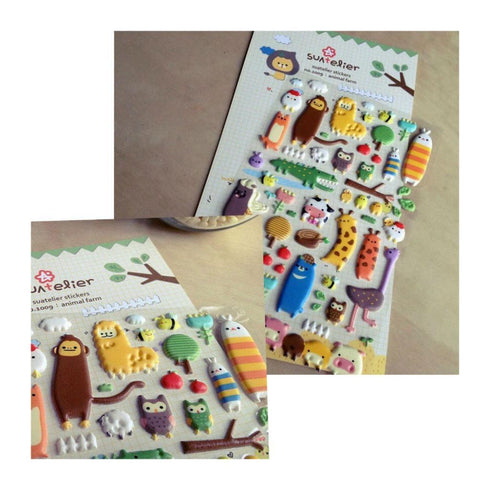 Animal Farm Puffy Stickers