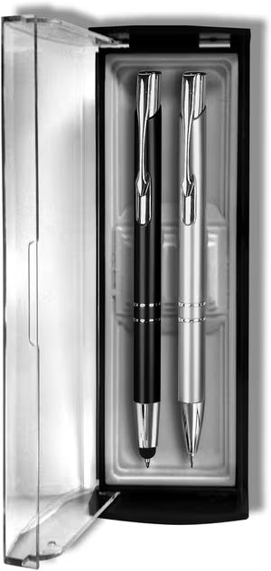 Blk/Silver Pen Pencil Set Ador
