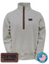 CWU ALUMNI CREAM 1/4 ZIP SWEATSHIRT WITH LEATHER PATCH