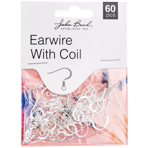SILVER EARWIRE WITH COIL