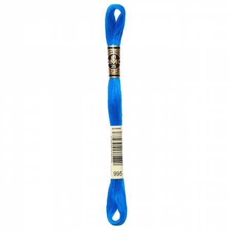 DK ELECTRIC BLU EMBROIDERY COTTON