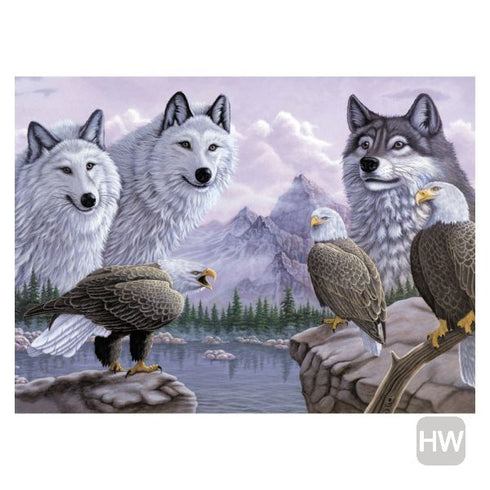 WOLVES & EAGLES PAINT BY NUMBE