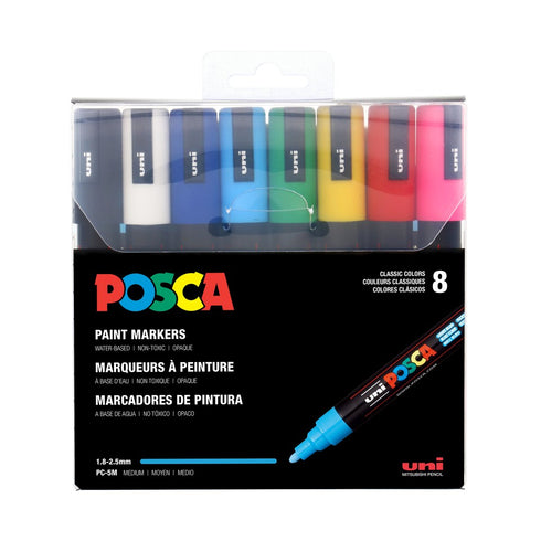 POSCA PC-5M BASIC 8/SET PAINT MARKERS