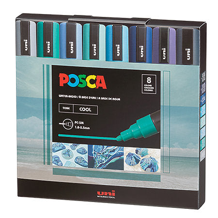 POSCA 8pk PC-1MR Water Based Paint Markers Extra Fine Tip 0.7mm Assorted Colors