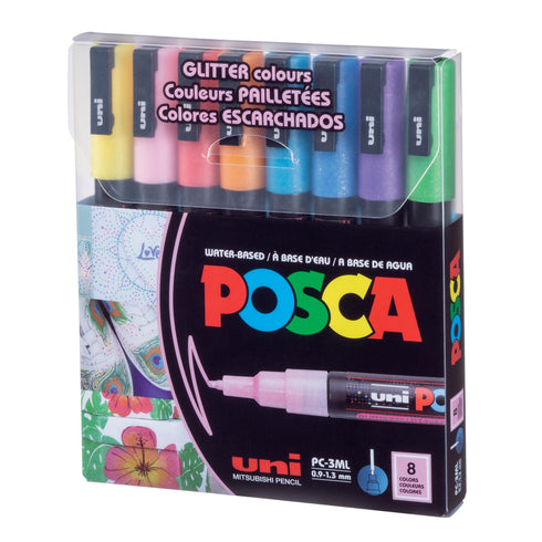 POSCA 8 CLR FINE GLITTER
