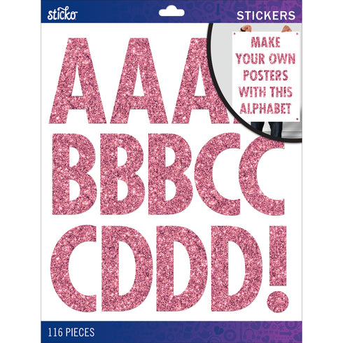 PINK ALPHABET STICKERS
