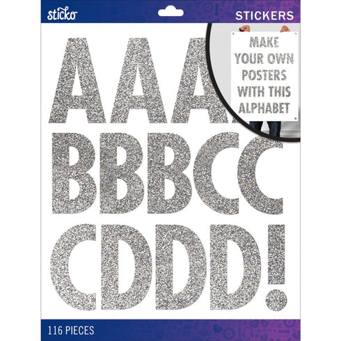 SILVER ALPHABET STICKERS