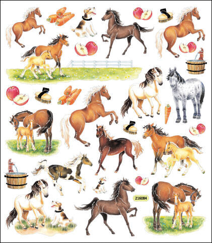 HORSES ON FARM STICKERS