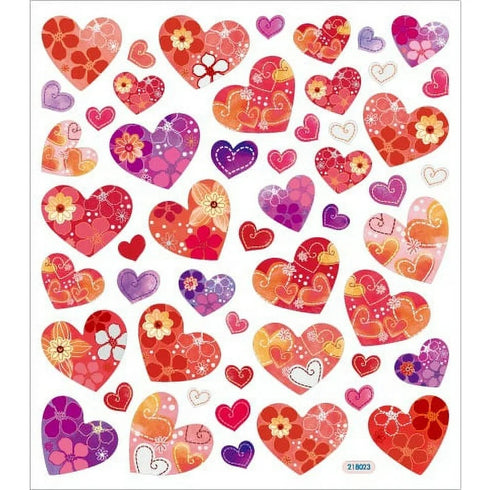 HEARTS WITH PATTERNS STICKERS