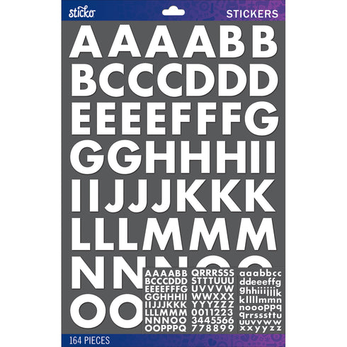 WHITE BOLD LARGE ALPHABET STIC