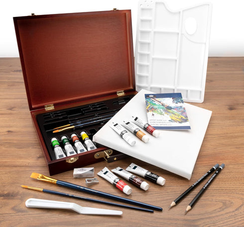 ROYAL BRUSH SET - 25 PIECE ACRYLIC WOODEN BOX ART SET