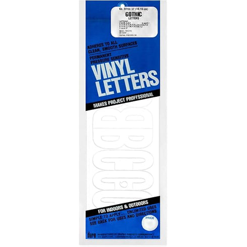 4" WHITE VINYL NUMBERS