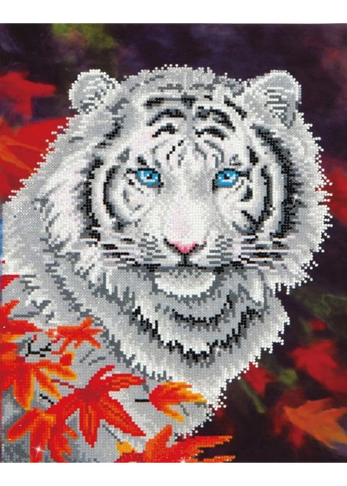 WHITE TIGER IN AUTUMN DIAMOND