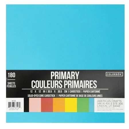 12X12 PRIMARY PAPER 180/PACK
