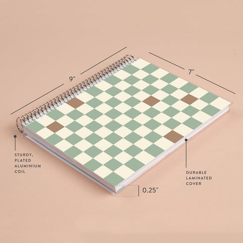 SIMPLE CHECKERED 7X9 NOTEBOOK