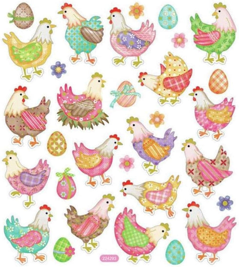 CHICKENS IN PLAID STICKERS