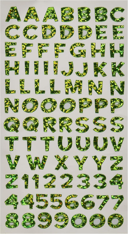 GREEN ALPHABET STICKERS