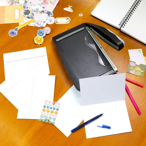 BLANK CARDS AND ENVELOPES - 5X7 PRINTABLE GLITTER WHITE MAILERS, SET OF 10