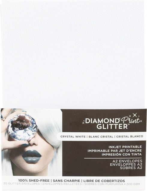 A2 ENVELOPES GLITTER WHITE, 20 PACK