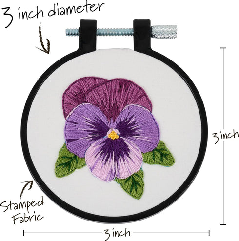 PRETTY PANSY EMBROIDERY KIT