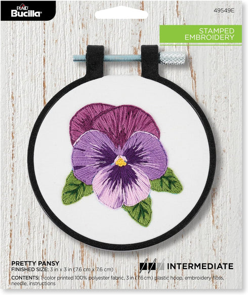 PRETTY PANSY EMBROIDERY KIT