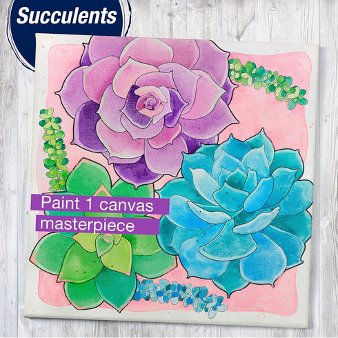 PAINT BY NUMBER WATERCOLOR SETS, SUCCULENTS
