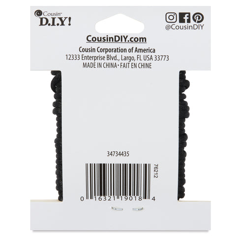 SATIN RATTAIL CORDING BLACK