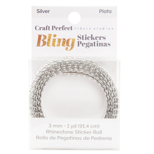 RHINESTONE STICKER ROLL SILVER