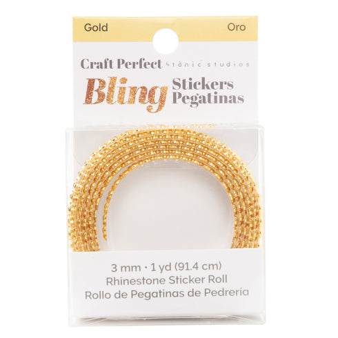 RHINESTONE STICKER ROLL GOLD