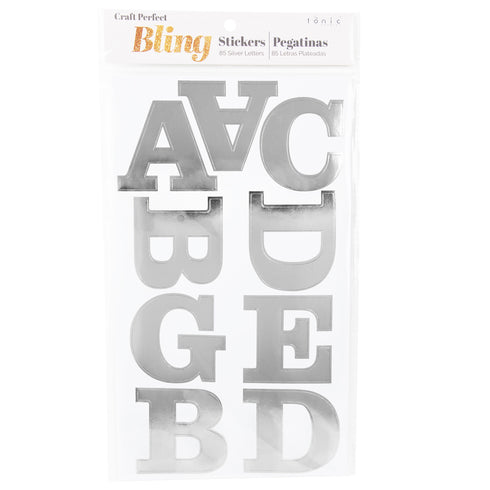 ALPHABET STICKER SHEET SILVER