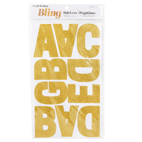 ALPHABET GLITTER STICKER GOLD