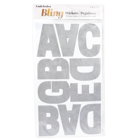 ALPHABET GLITTER STICKER SILVE