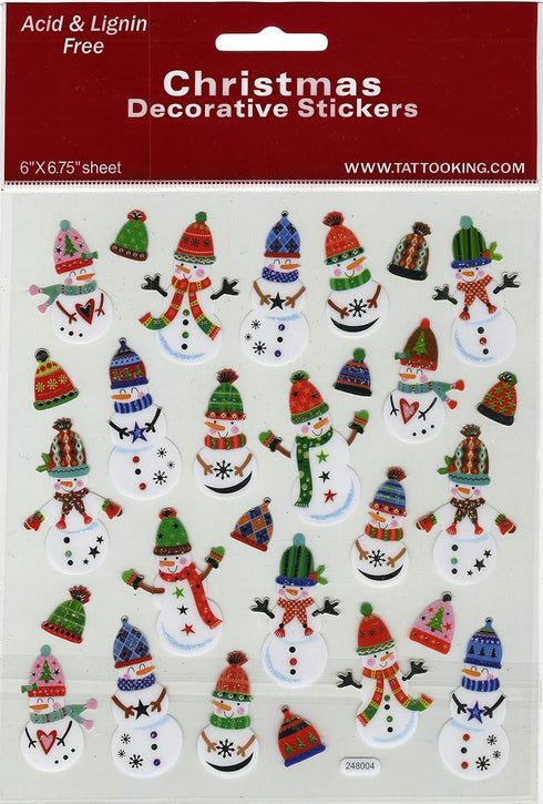 SNOWMAN W/HATS STICKERS