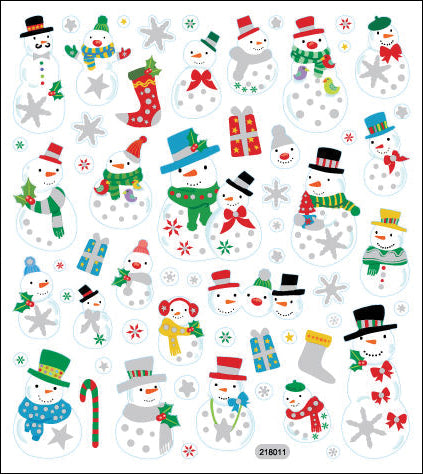 GLITTER SNOWMAN STICKERS