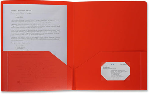 POLY 2 POCKET FOLDER RED