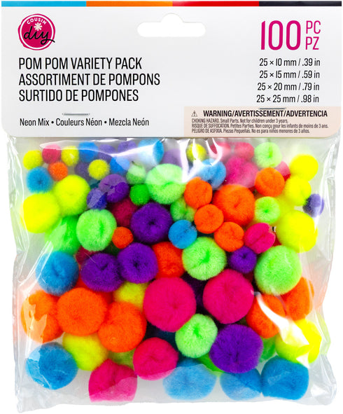 ASSORTED. NEON POM POMS