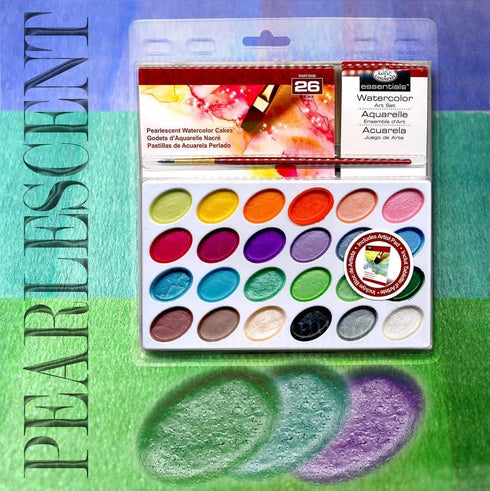 PEARLESCENT WATERCOLOR CAKES 24 ASSORTED COLORS, BIBLE JOURNALING ARTIST SET