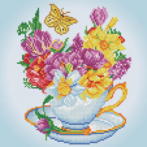 SPRINGTIME CUPPA DIAMOND ART