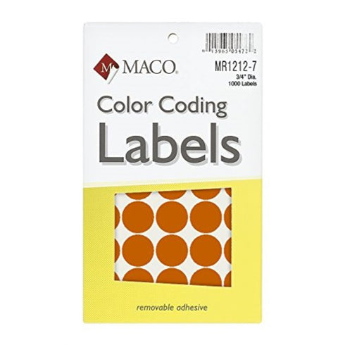 LABEL M ORANGE COLOR CODING LABELS MACO