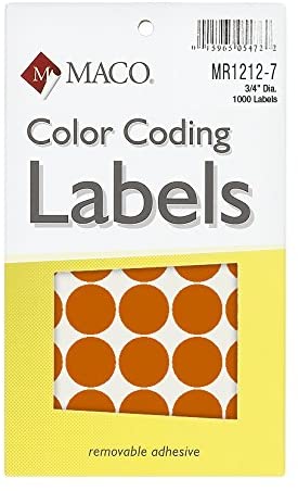 LABEL M ORANGE COLOR CODING LABELS MACO