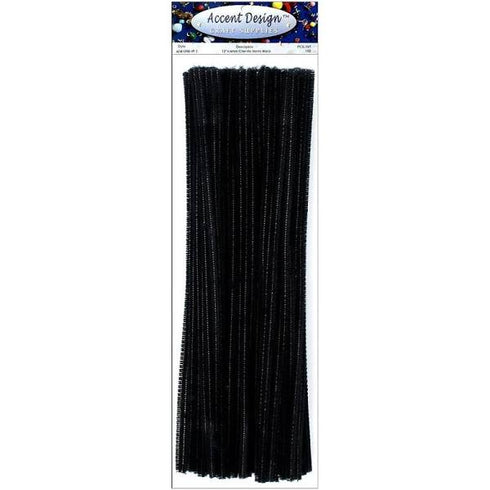 BLACK CHENILLE STEMS PIPE CLEANER