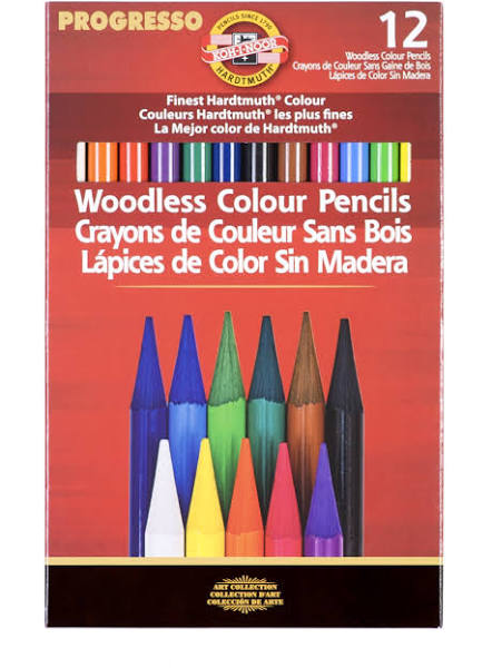 COL PENC WL 12/PK WOODLESS COLOR PENCILS