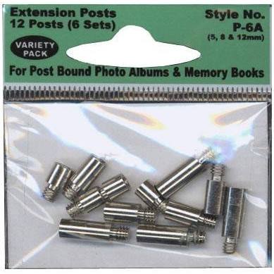 SCRAPBOOK EXTENDER POST VARIETY PACK 12P