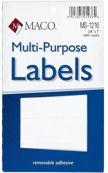 LABEL M 3/4X1 RECTANGULAR MACO