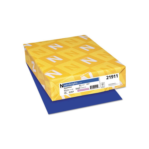 Color Cardstock, 65 Lb Cover Weight, 8.5 X 11, Blast-Off Blue, 250/Pack
