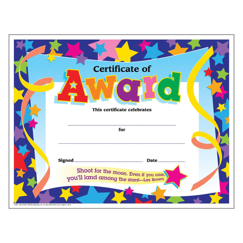 CERTIFICATE OF AWARD