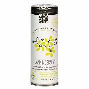 Flying Bird Botanicals - Jasmine Green - 6 Tea Bag Tin - Exotic Blend